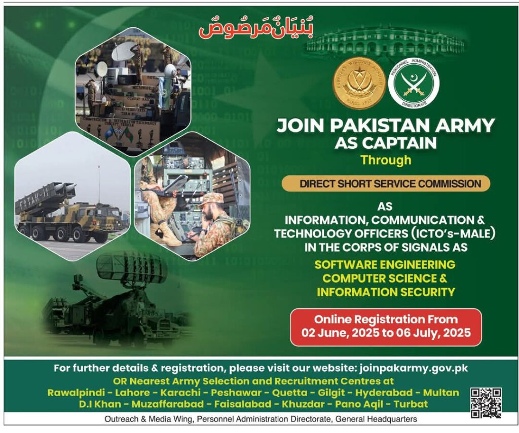 Join Pak Army as Captain 2025 